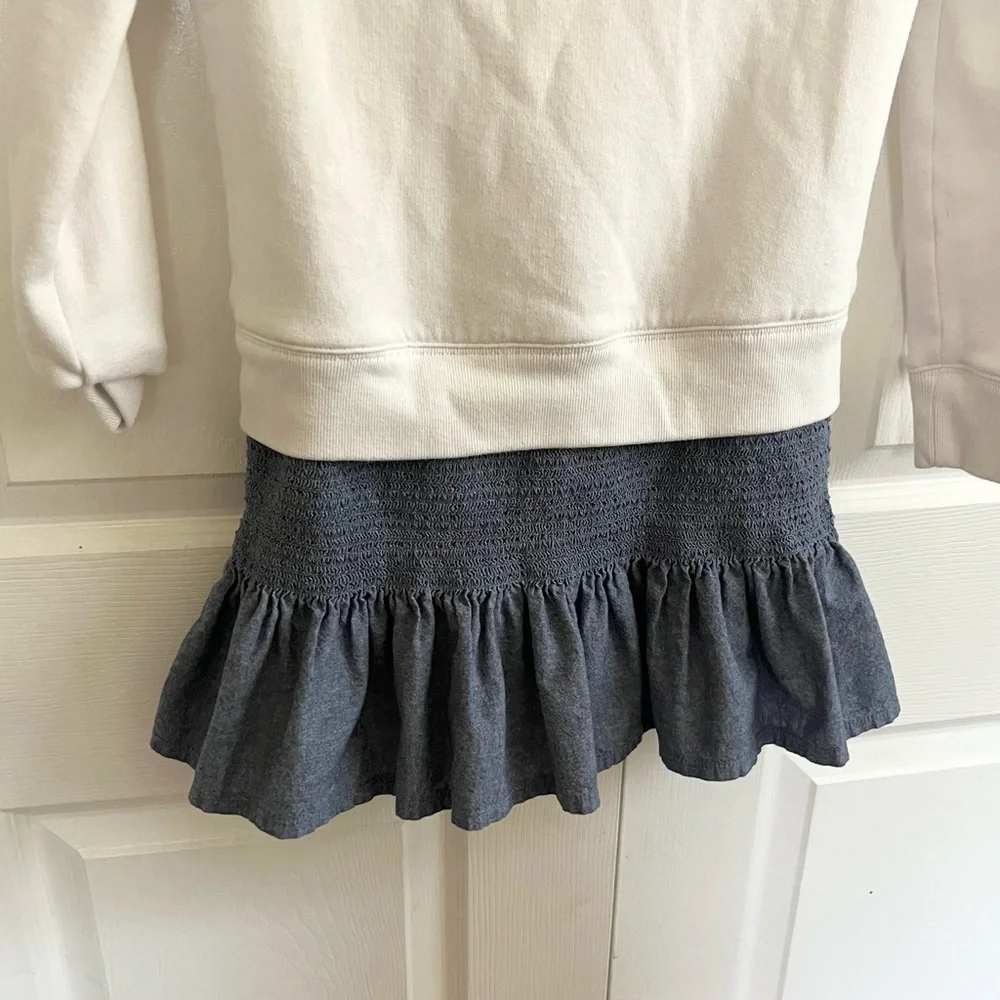 Ralph Lauren White and Blue Kids Ruffle Dress